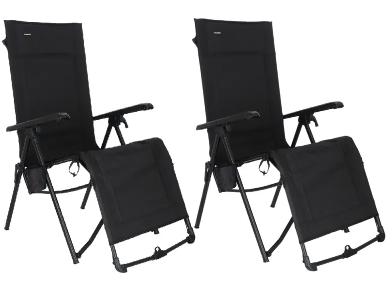 Travellife Festo set van 2 relaxstoelen - Graphite Black