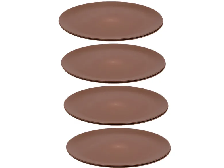 Travellife Nova Cacao 25,5 cm dinerbord - Set van 4