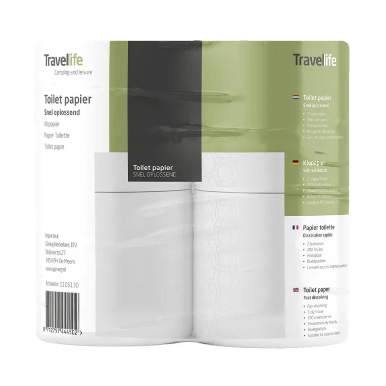 Travellife set van 4 camping toiletpapier - 8 stuks