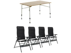 Travellife Sorrento Brown 120 en Festo XL tafel met stoelen