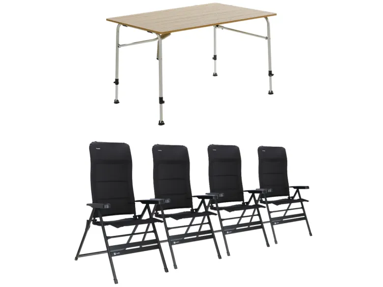 Travellife Sorrento Brown 120 en Festo XL tafel met stoelen