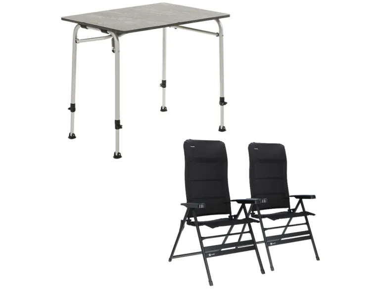 Travellife Sorrento Grey 80 en Festo XL tafel met standenstoelen