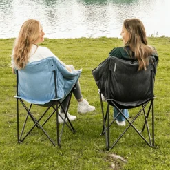 Travellife Sorrento 80 Grey en Lago Grey tafel met vouwstoelen