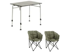Travellife Sorrento 80 Grey en Lago Green tafel met vouwstoelen