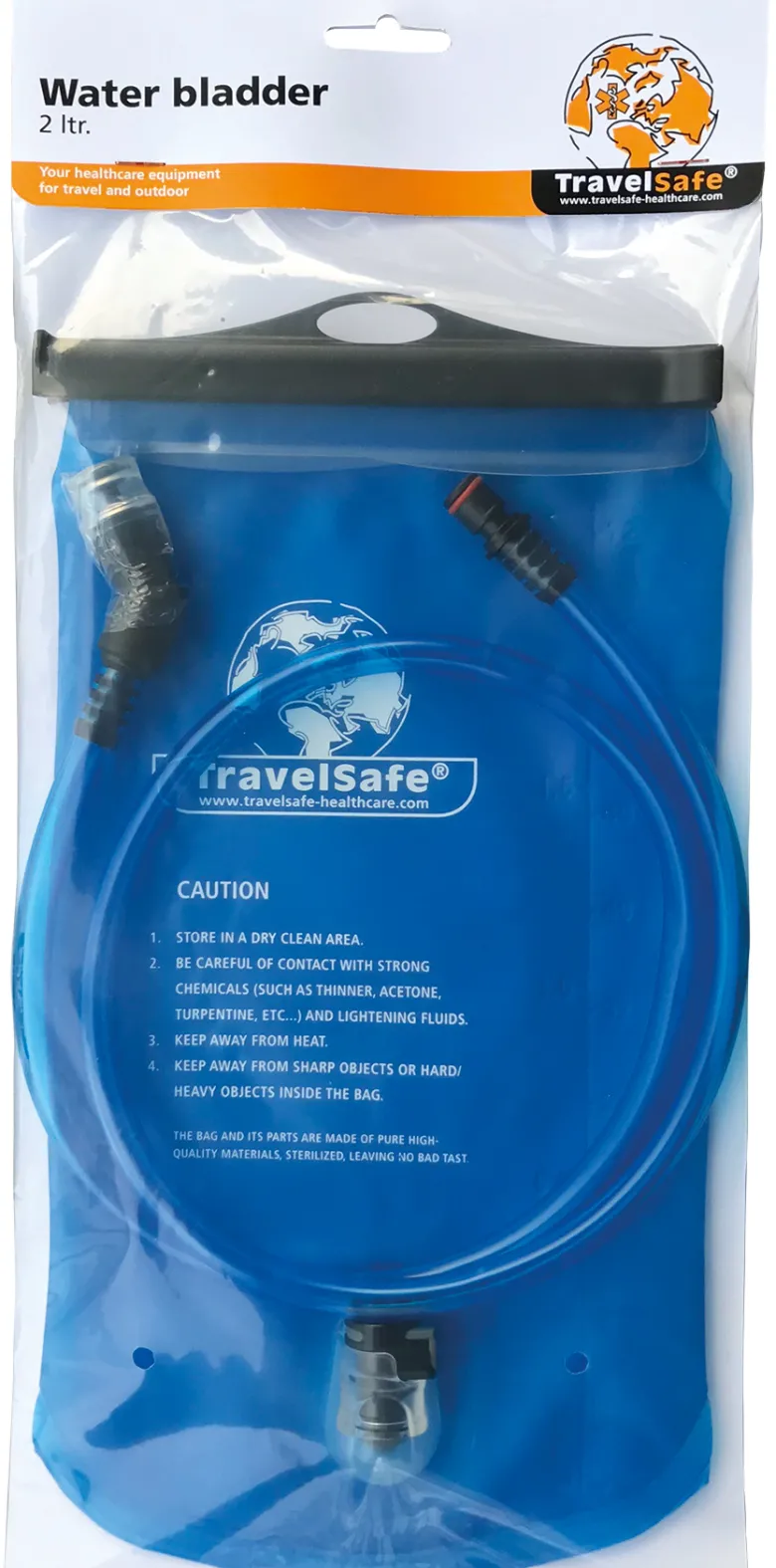 TravelSafe 2 liter waterbag met drinkslang