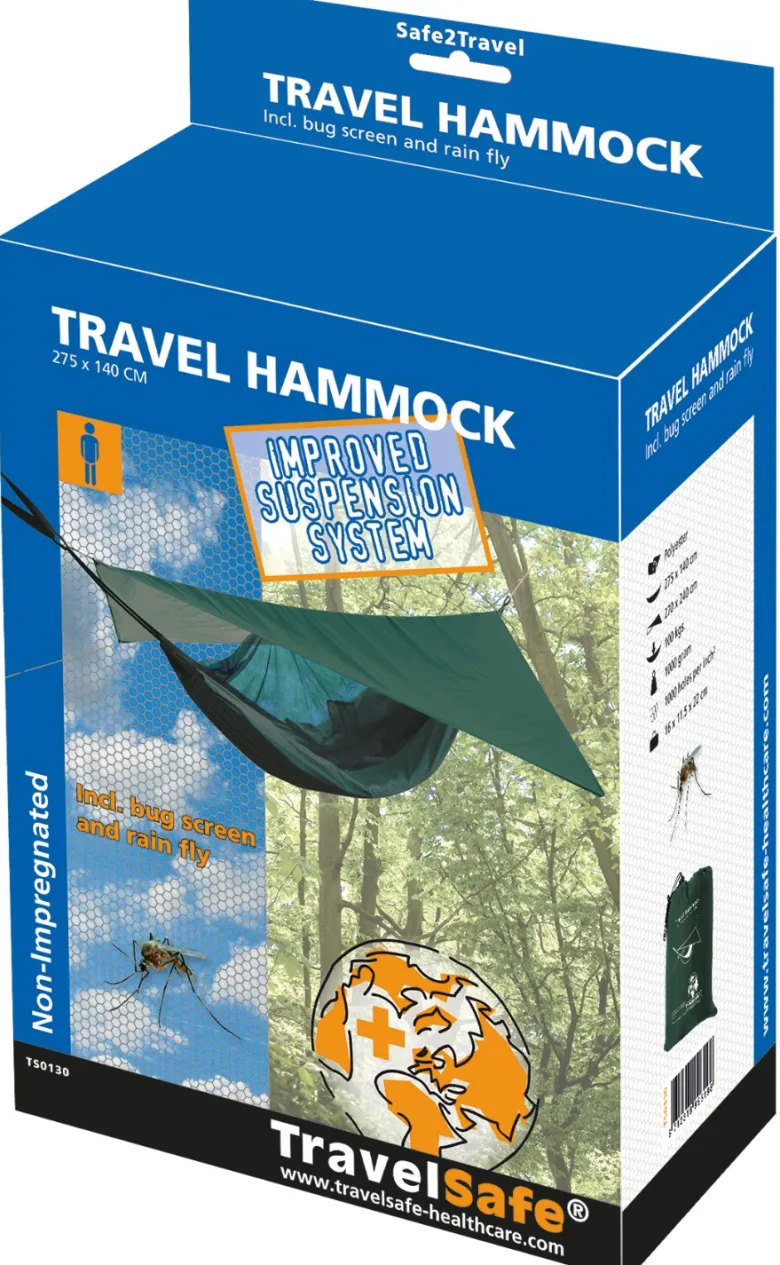 TravelSafe 1 persoons travel hangmat met regentarp