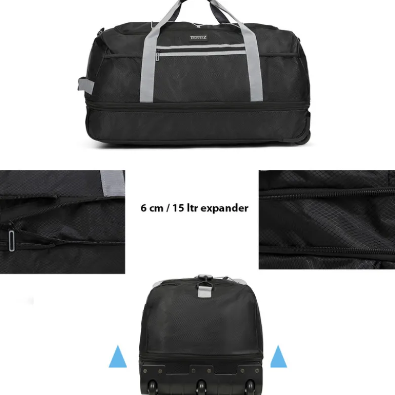 TravelZ 80-95 liter opvouwbare reistas - Black