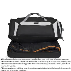 TravelZ 96 liter wieltas - Black