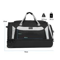 TravelZ 96 liter wieltas - Black