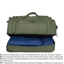TravelZ 96 liter wieltas - Green