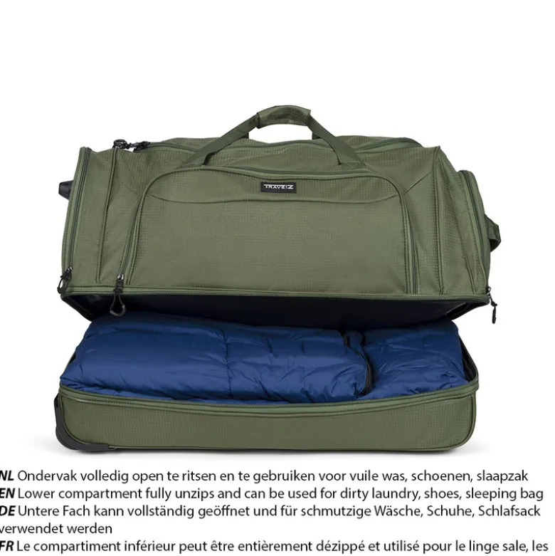 TravelZ 96 liter wieltas - Green