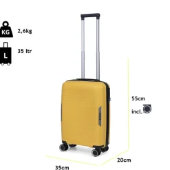 TravelZ Swinger 55 cm handbagage koffer - Yellow