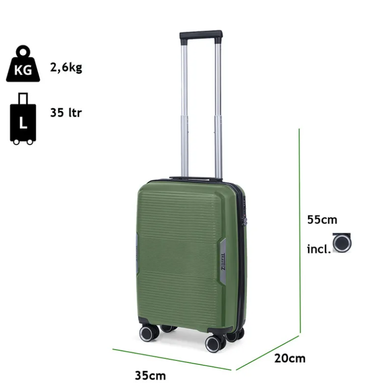 TravelZ Swinger 55 cm handbagage koffer - Green
