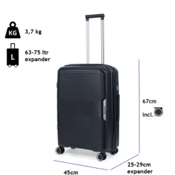 TravelZ Swinger 67 cm koffer - Black