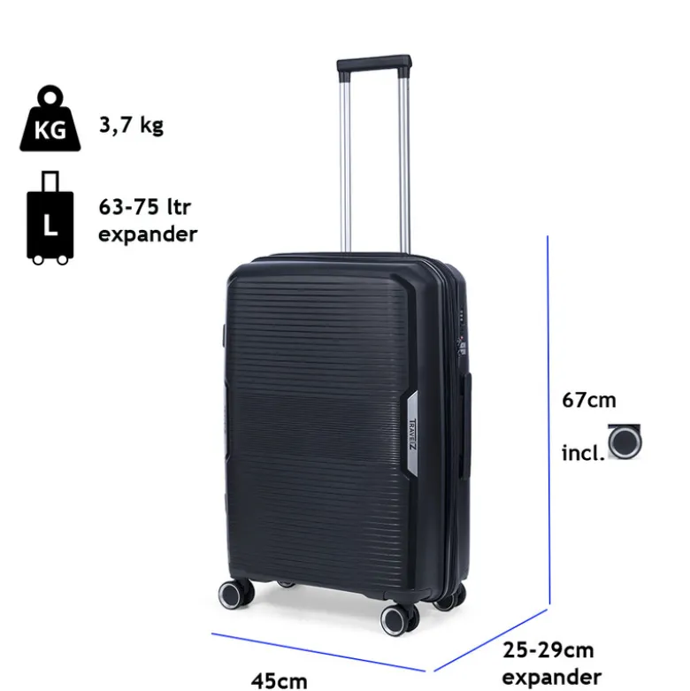 TravelZ Swinger 67 cm koffer - Black