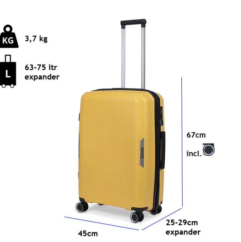 TravelZ Swinger 67 cm koffer - Yellow