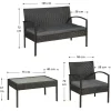 Trinidad polyrotan zwarte loungeset
