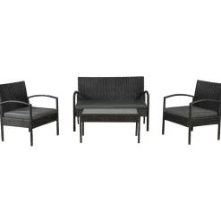 Trinidad polyrotan zwarte loungeset