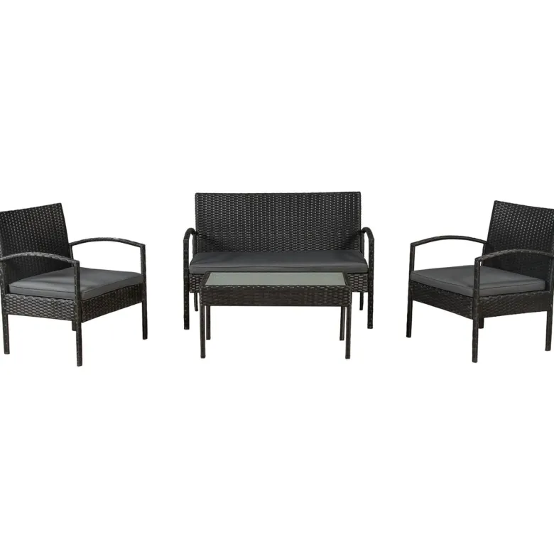 Trinidad polyrotan zwarte loungeset