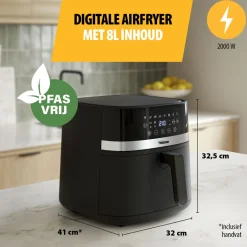 Tristar FR-9418 digitale airfryer - 8 liter