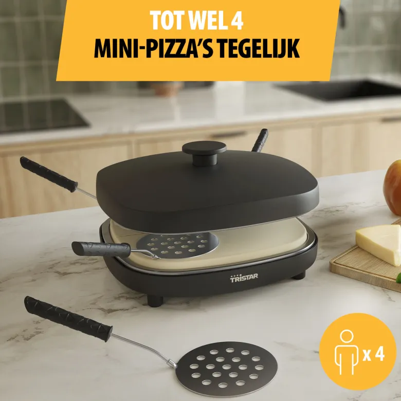 Tristar PZ-9174 Pizza Family 4 gourmetset