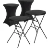 Tristar 80 x 110 cm inklapbare statafels met rok - Set van 2