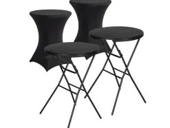 Tristar 80 x 110 cm inklapbare statafels met rok - Set van 2