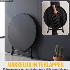 Tristar 80 x 110 cm inklapbare statafels met rok - Set van 2