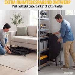 Tristar 80 x 110 cm inklapbare statafels met rok - Set van 2