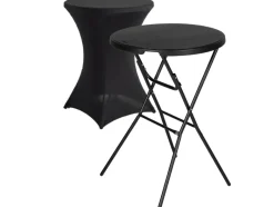 Tristar 80 x 110 cm inklapbare statafel met rok - Black