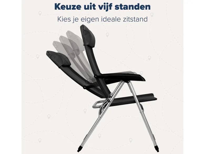 Trvlmore Basic Black klapstoel - Set van 2