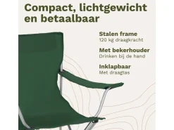 TRVLMORE Basic Green vouwstoel - Set van 2