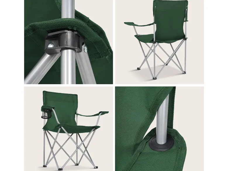TRVLMORE Basic Green vouwstoel - Set van 2