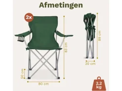TRVLMORE Basic Green vouwstoel - Set van 2