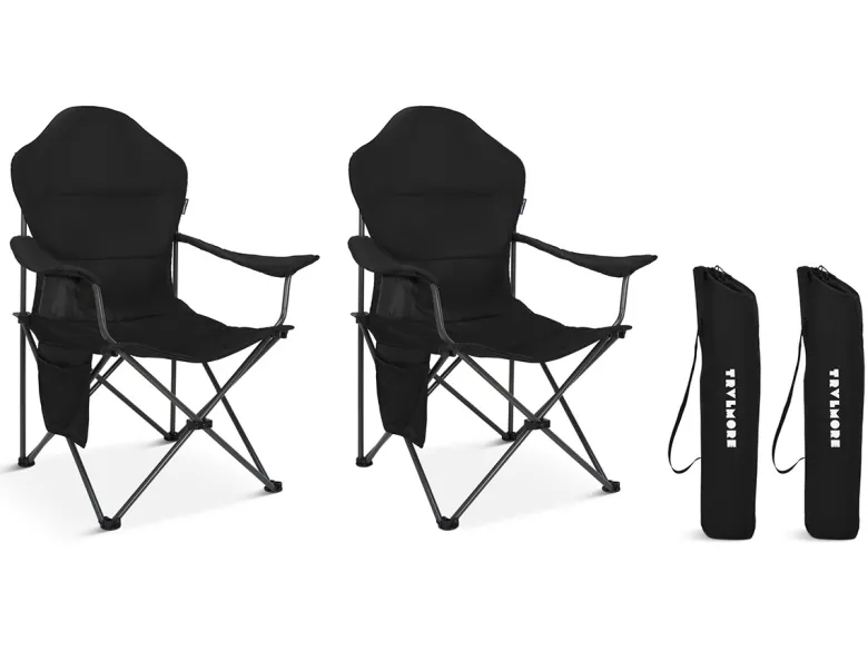 TRVLMORE Compact Plus Black vouwstoel - Set van 2