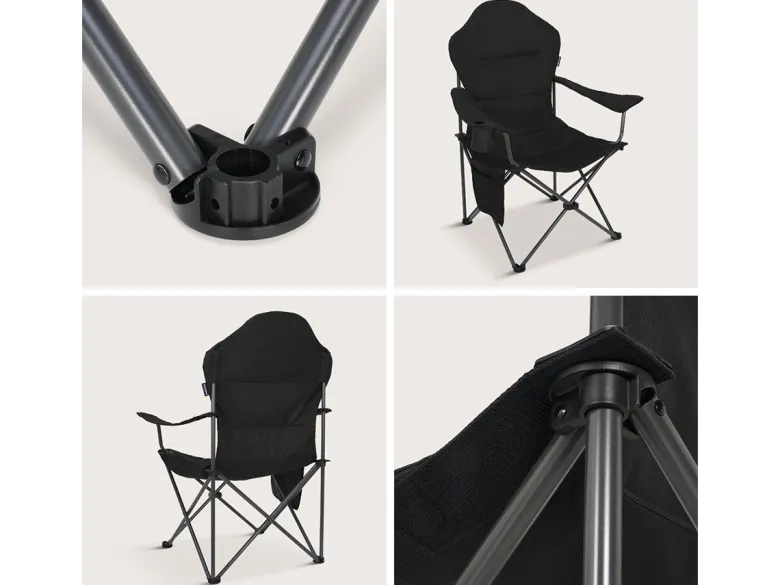 TRVLMORE Compact Plus Black vouwstoel - Set van 2