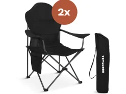 TRVLMORE Compact Plus Black vouwstoel - Set van 2