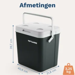 TRVLMORE 26 liter koelbox met 2 koelelementen - Anthracite