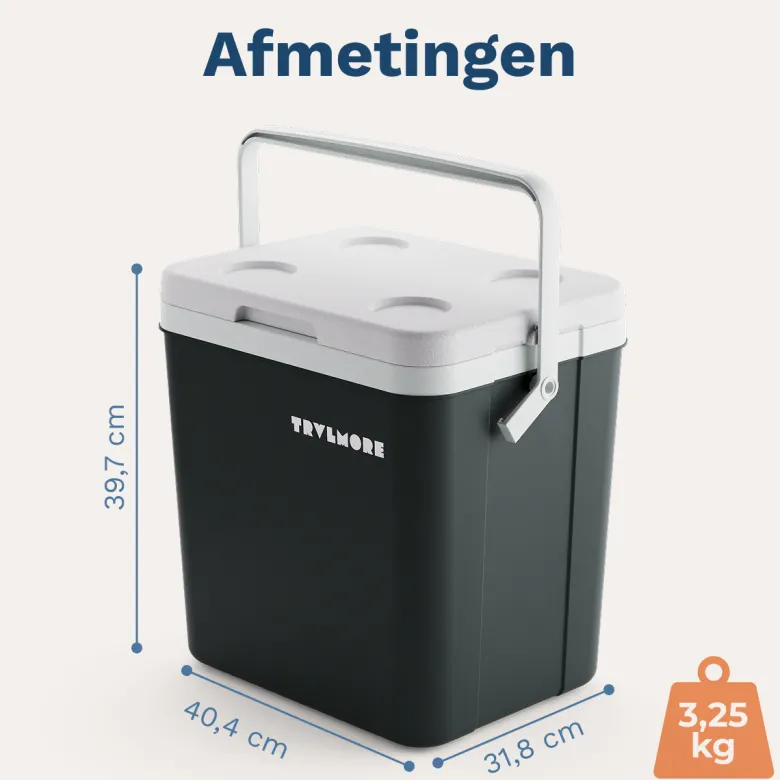 TRVLMORE 26 liter koelbox met 2 koelelementen - Anthracite