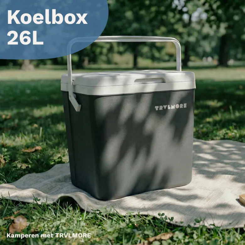 TRVLMORE 26 liter koelbox met 2 koelelementen - Anthracite