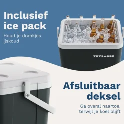 TRVLMORE 26 liter koelbox met 2 koelelementen - Anthracite