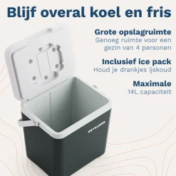 TRVLMORE 14 liter koelbox met 2 koelelementen - Anthracite