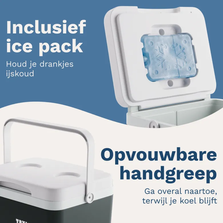 TRVLMORE 14 liter koelbox met 2 koelelementen - Anthracite