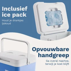 TRVLMORE 14 liter koelbox met 2 koelelementen - Blue