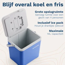TRVLMORE 14 liter koelbox met 2 koelelementen - Blue
