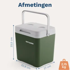 TRVLMORE 14 liter koelbox met 2 koelelementen - Green
