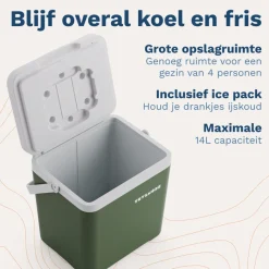 TRVLMORE 14 liter koelbox met 2 koelelementen - Green