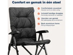TRVLMORE set van 2 vouwstoelen met draagtas - Black
