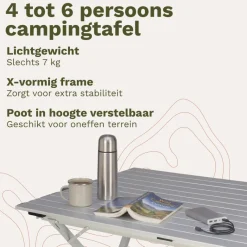 TRVLMORE 120 x 70 cm roltafel - Silver