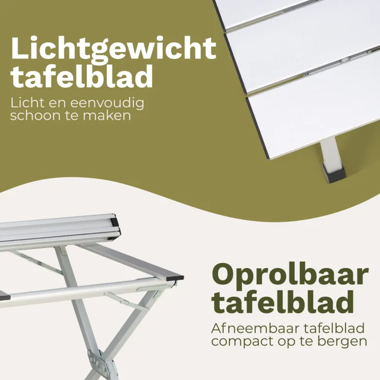 TRVLMORE 120 x 70 cm roltafel - Silver
